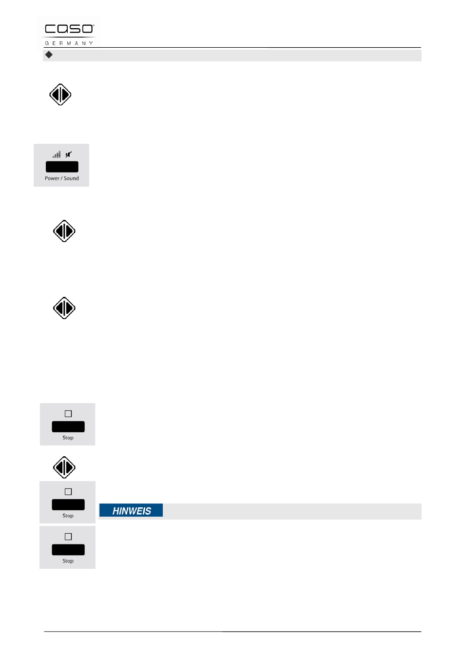 5 switch on/off sound, 6 activation after selecting the programme, 7 quick start | 8 de-activation, 9 setting the clock | CASO Germany MCG 20 chef User Manual | Page 59 / 184