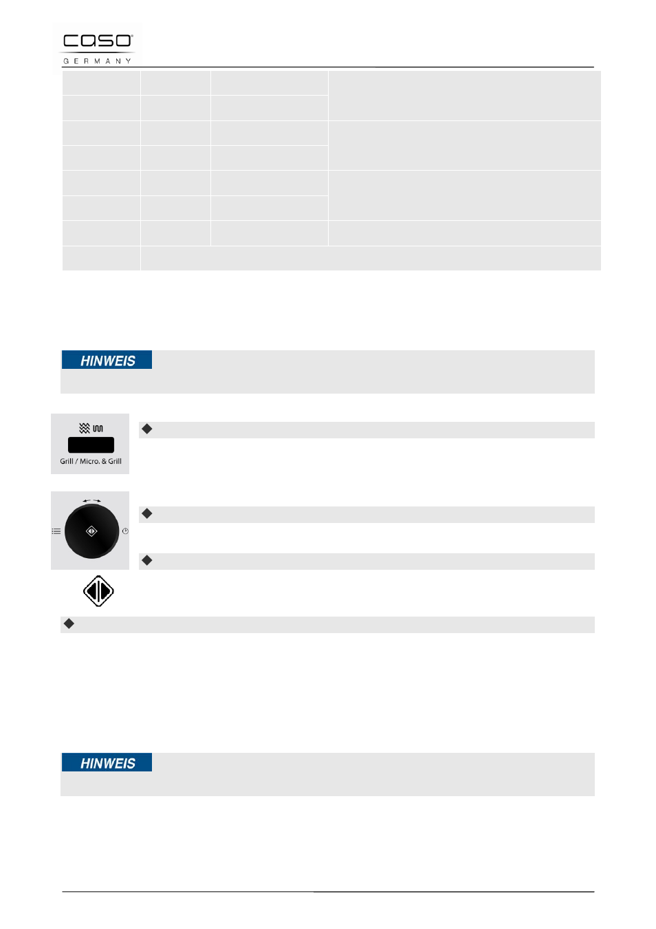 11 “grill” mode, 12 “microwave and grill” mode, 1 “combination 1 | CASO Germany MCG 20 chef User Manual | Page 61 / 184
