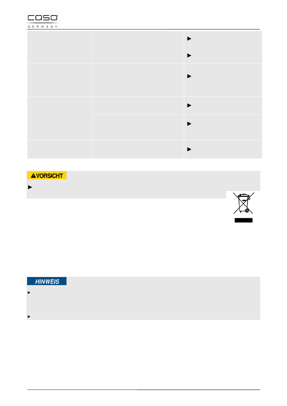 15 disposal of the old device, Attention | CASO Germany MCG 20 chef User Manual | Page 70 / 184