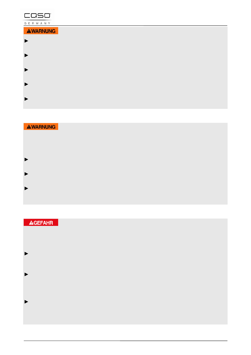 4 risque d'explosion, 5 danger lié au courant électrique, Avertissement | Danger | CASO Germany MCG 20 chef User Manual | Page 77 / 184