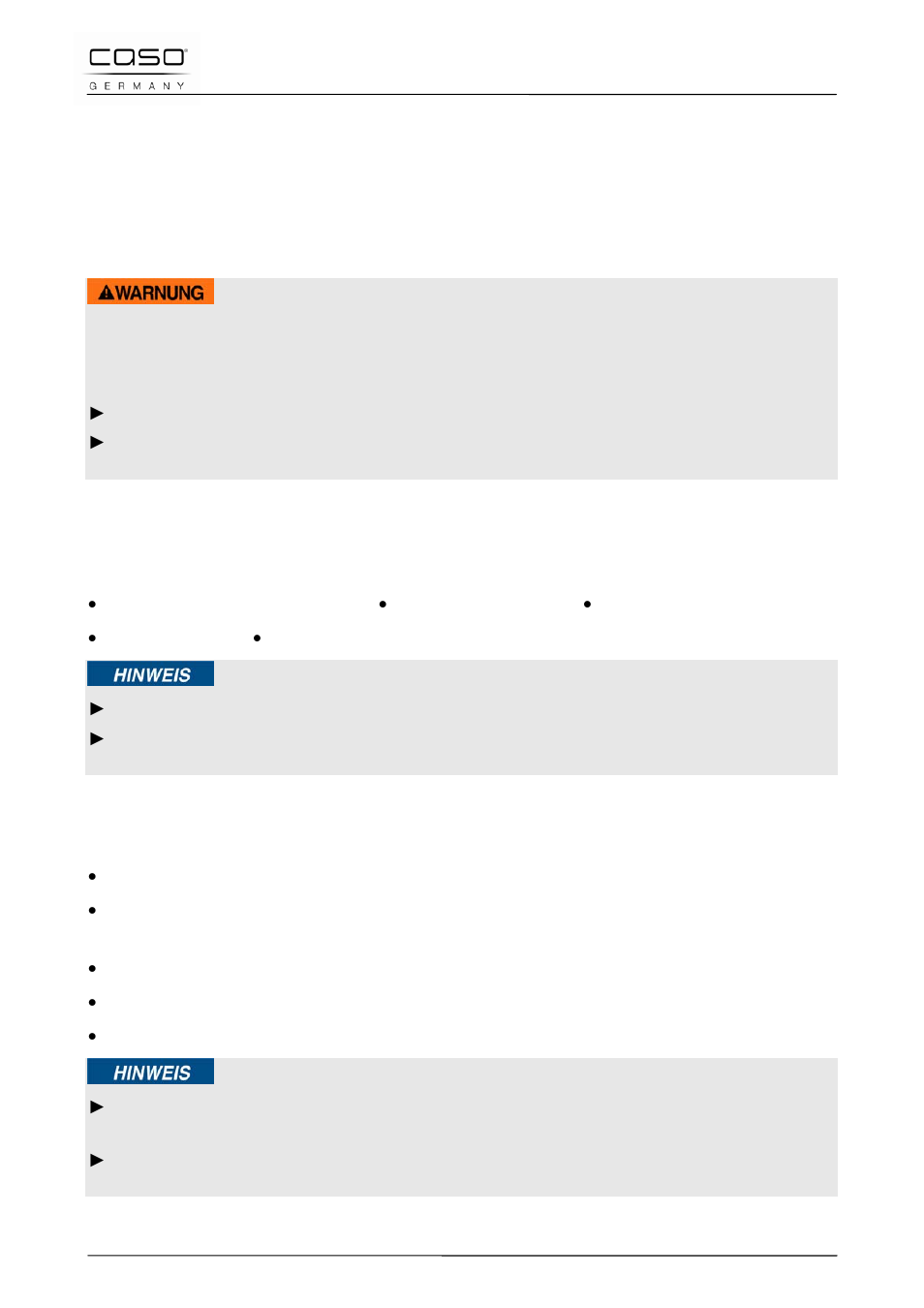 18 mise en service, 1 consignes de sécurité, 2 inventaire et contrôle de transport | 3 déballage, Avertissement, Remarque | CASO Germany MCG 20 chef User Manual | Page 78 / 184
