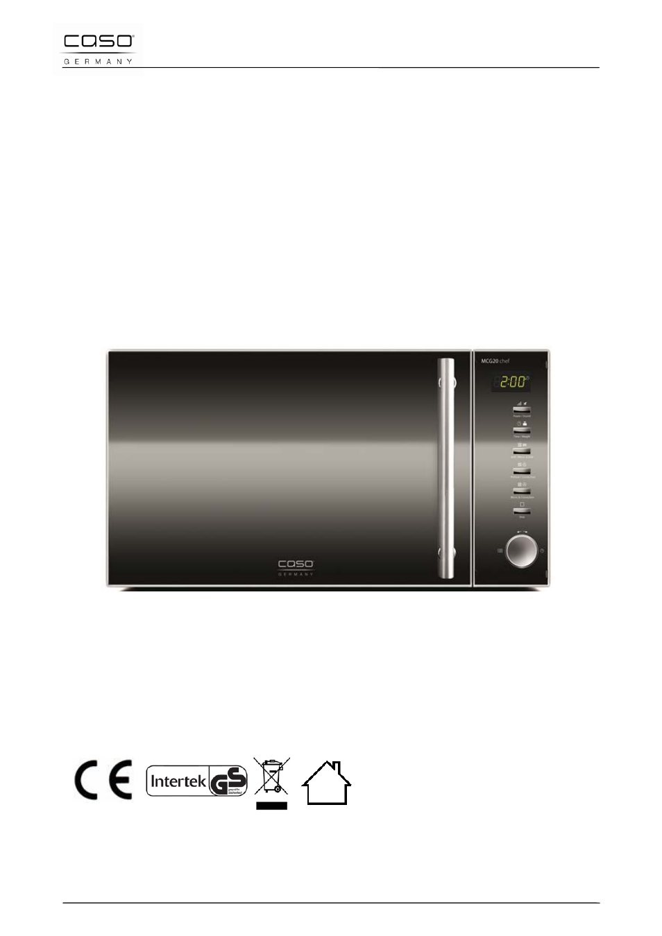 Istruzioni d’uso originali, Microonde, grill e forno ad aria mcg20 chef | CASO Germany MCG 20 chef User Manual | Page 99 / 184