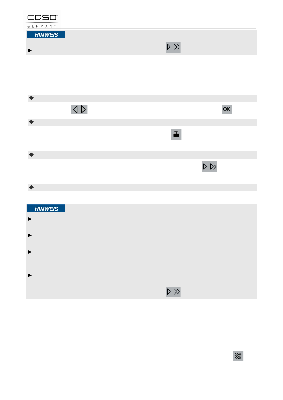 1 mode «décongélation automatique, 18 mode «multi-modes, Remarque | CASO Germany TMCG 25 chef touch User Manual | Page 100 / 198