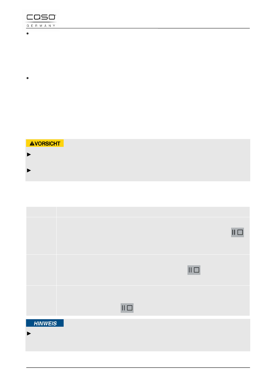 20 réparation des pannes, 1 consignes de sécurité, 2 affichage d'incidents | Prudence, Remarque | CASO Germany TMCG 25 chef touch User Manual | Page 104 / 198