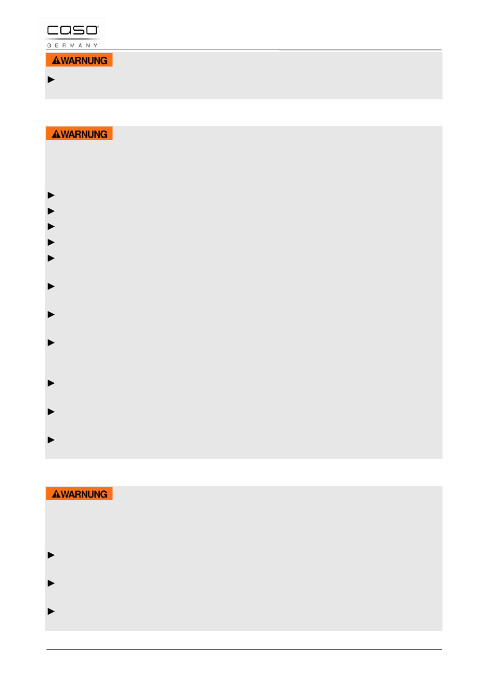 3 pericolo d’incendio, 4 pericolo d’esplosione, Avviso | CASO Germany TMCG 25 chef touch User Manual | Page 113 / 198