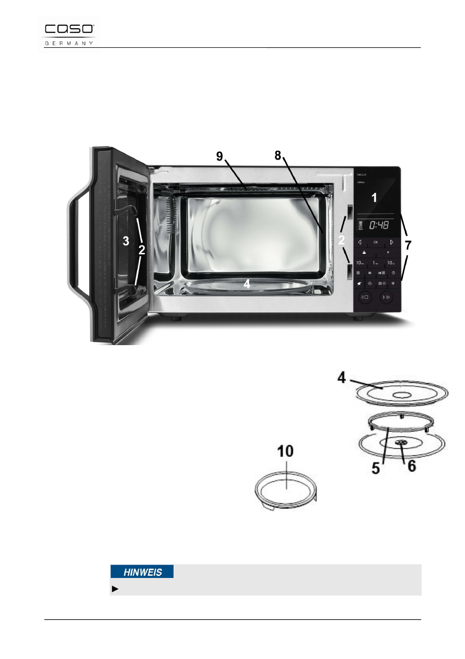 25 costruzione e funzione, 1 panoramica complessiva, Nota | CASO Germany TMCG 25 chef touch User Manual | Page 118 / 198