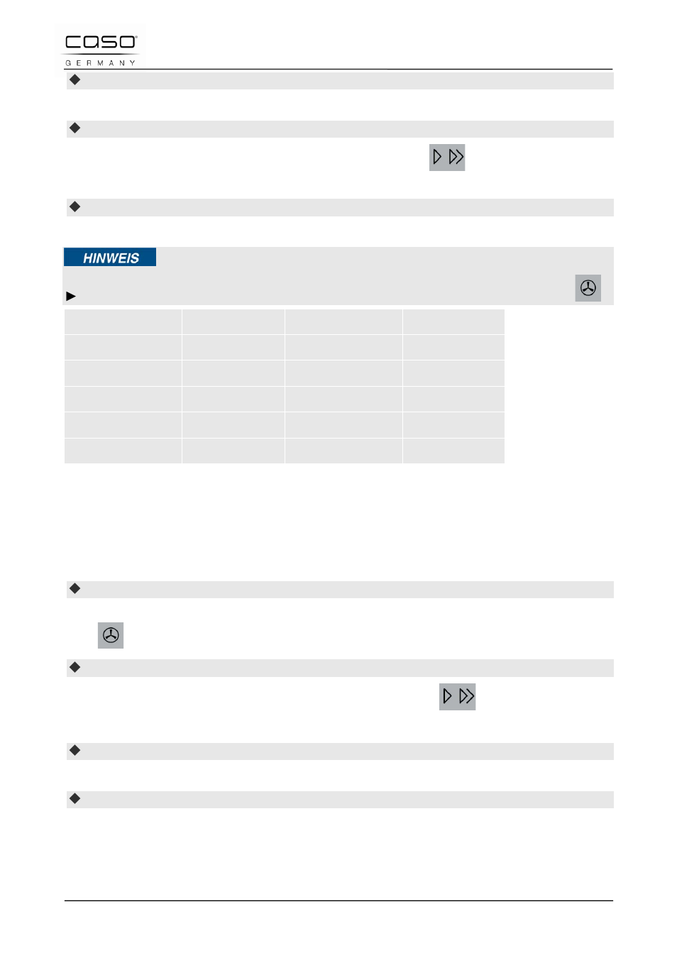 Indicazione | CASO Germany TMCG 25 chef touch User Manual | Page 128 / 198