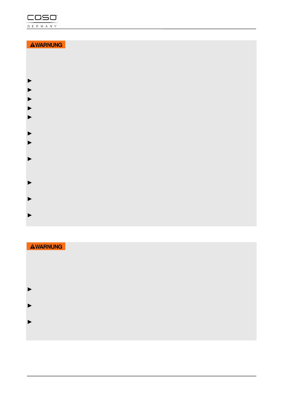 3 peligro de incendio, 4 peligro de explosión, Advertencia | CASO Germany TMCG 25 chef touch User Manual | Page 144 / 198