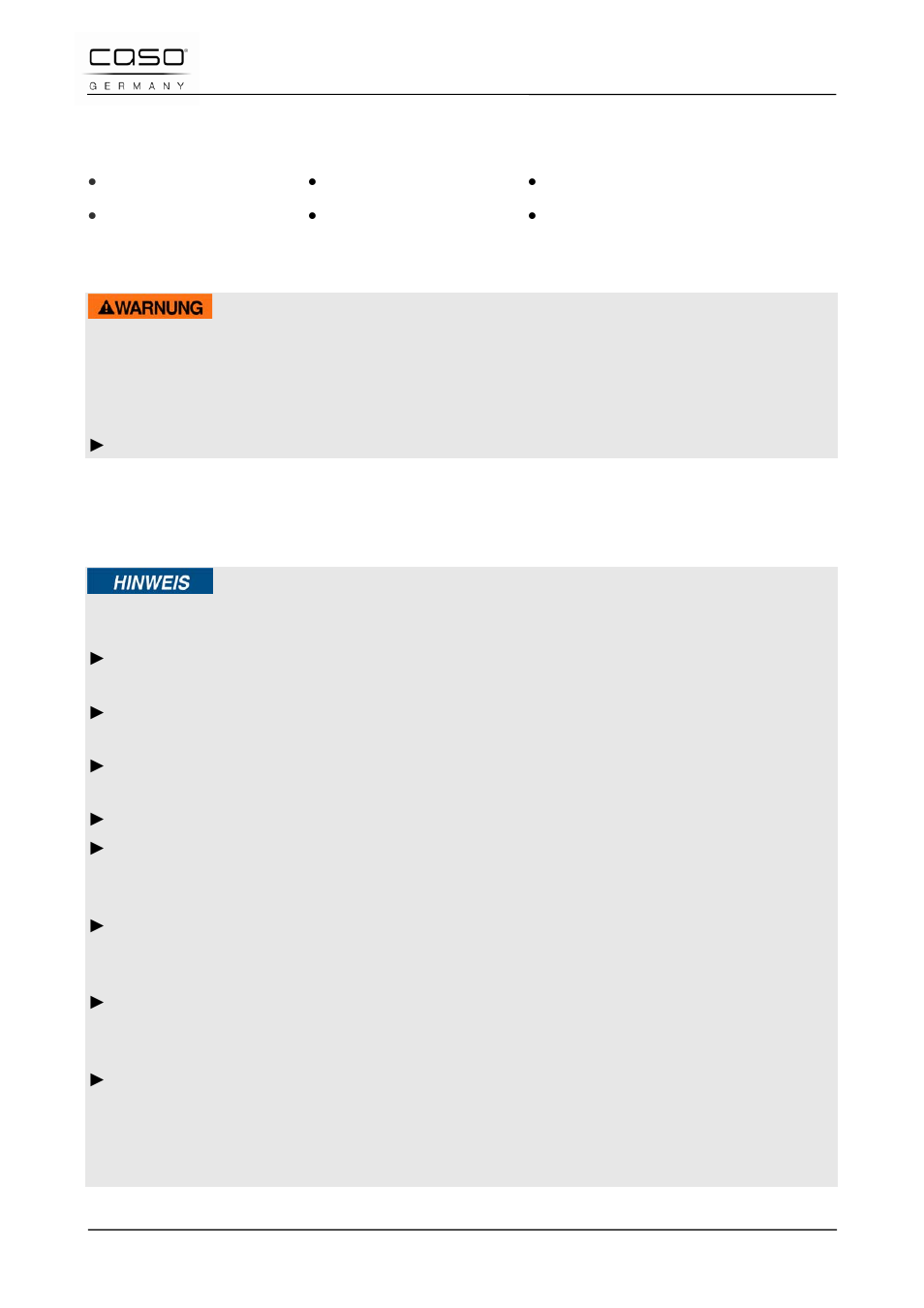 1 gebruik volgens de voorschriften, 2 algemene veiligheidsaanwijzingen, Waarschuwing | CASO Germany TMCG 25 chef touch User Manual | Page 172 / 198