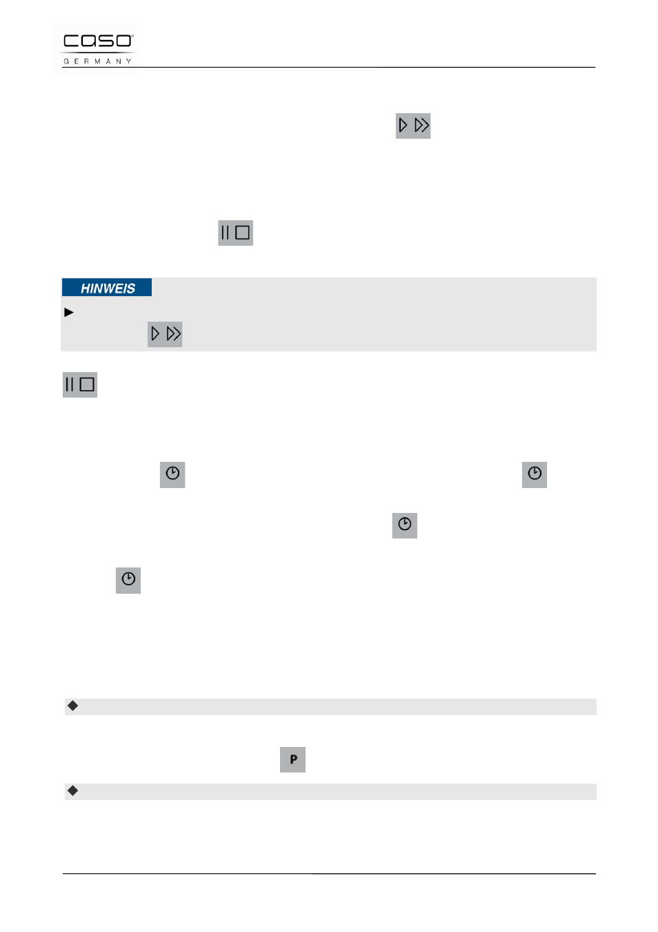 8 snelstart, 9 pauze/beëindigen, 10 instellen van de klok | 11 timer | CASO Germany TMCG 25 chef touch User Manual | Page 186 / 198