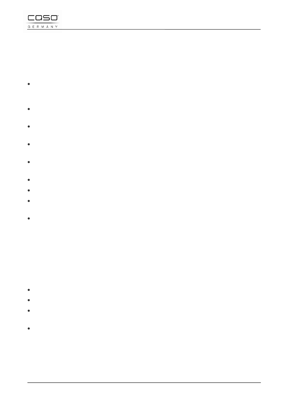 9 aufstellung, 1 anforderungen an den aufstellort, 2 vermeidung von funkstörungen | CASO Germany TMCG 25 chef touch User Manual | Page 23 / 198