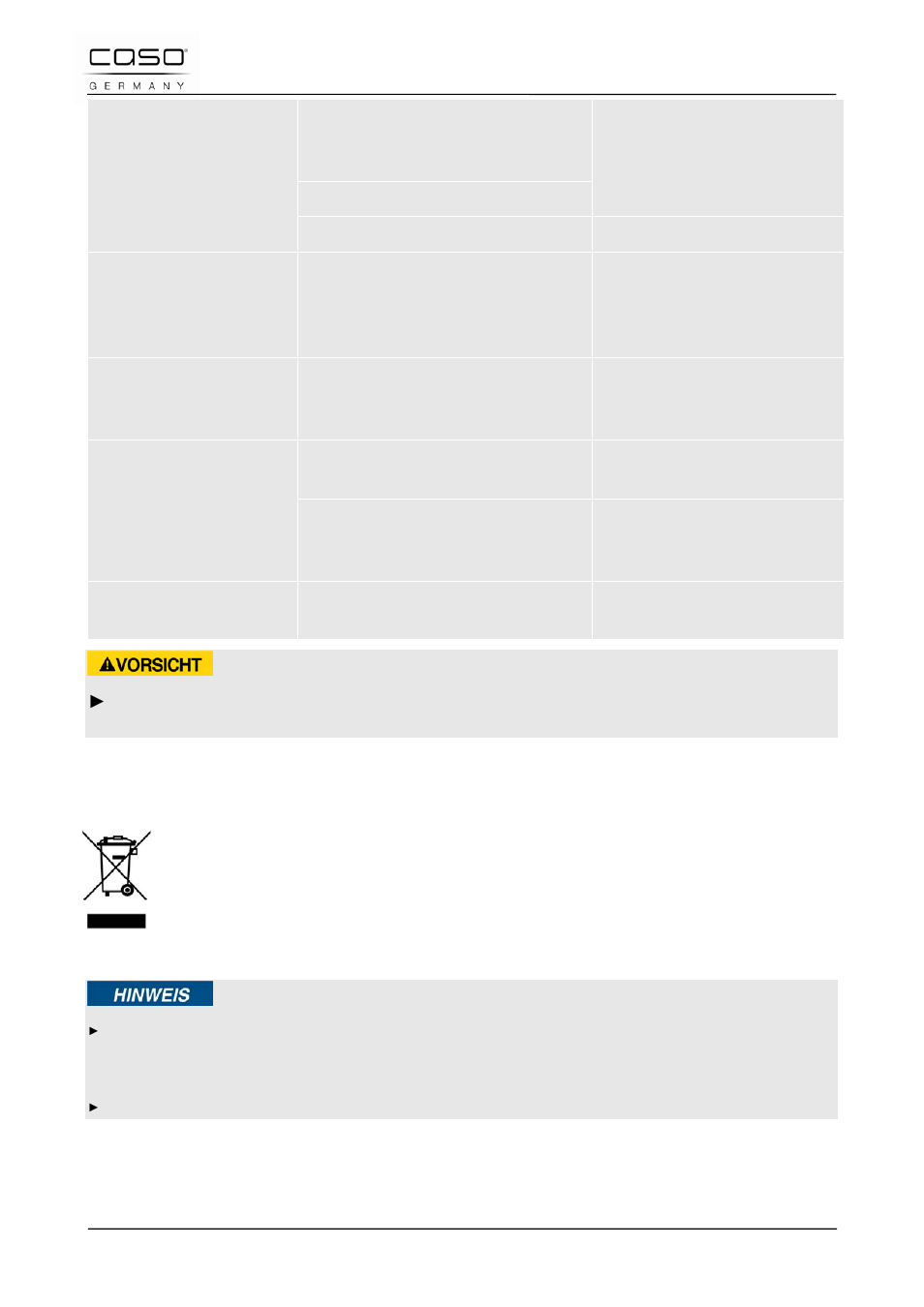 4 entsorgung des altgerätes | CASO Germany TMCG 25 chef touch User Manual | Page 44 / 198