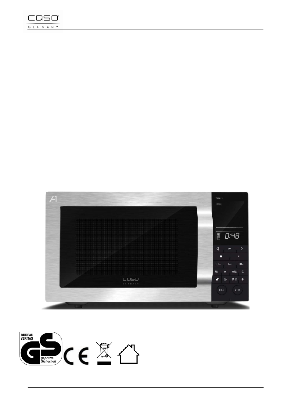 Original operating manual, Microwave, grill and convection oven, Tmcg25 chef touch | CASO Germany TMCG 25 chef touch User Manual | Page 45 / 198