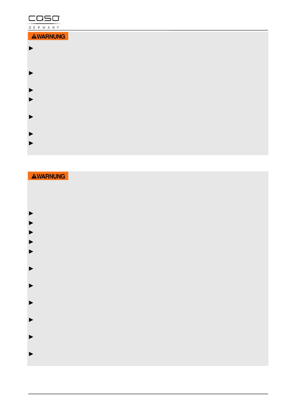 3 danger d’incendie, Avertissement | CASO Germany TMCG 25 chef touch User Manual | Page 81 / 198