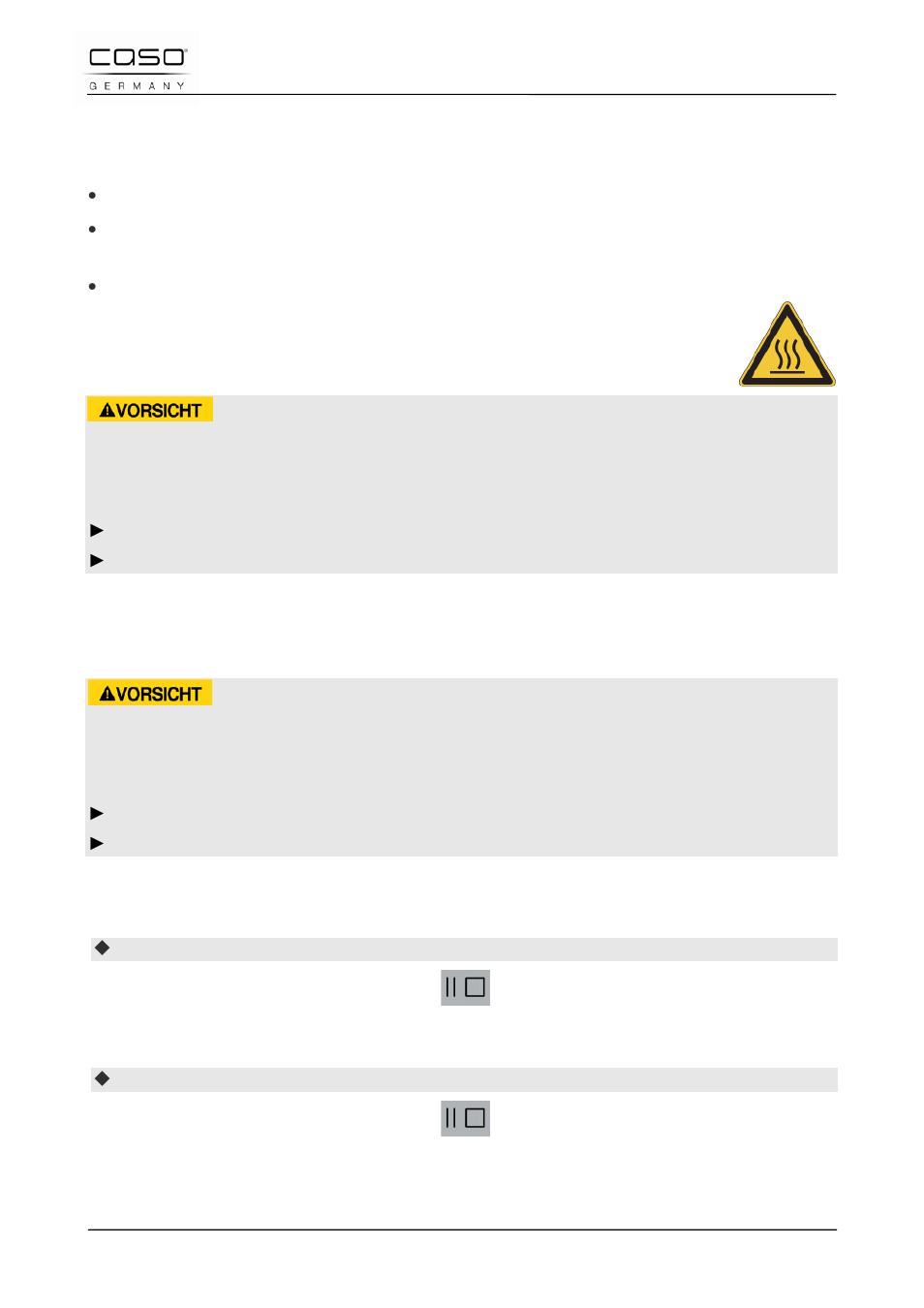 3 signaux sonores, 4 dispositifs de sécurité, 1 avertissements sur l'appareil | 2 verrouillage de porte, 3 sécurité enfant, Prudence | CASO Germany TMCG 25 chef touch User Manual | Page 89 / 198