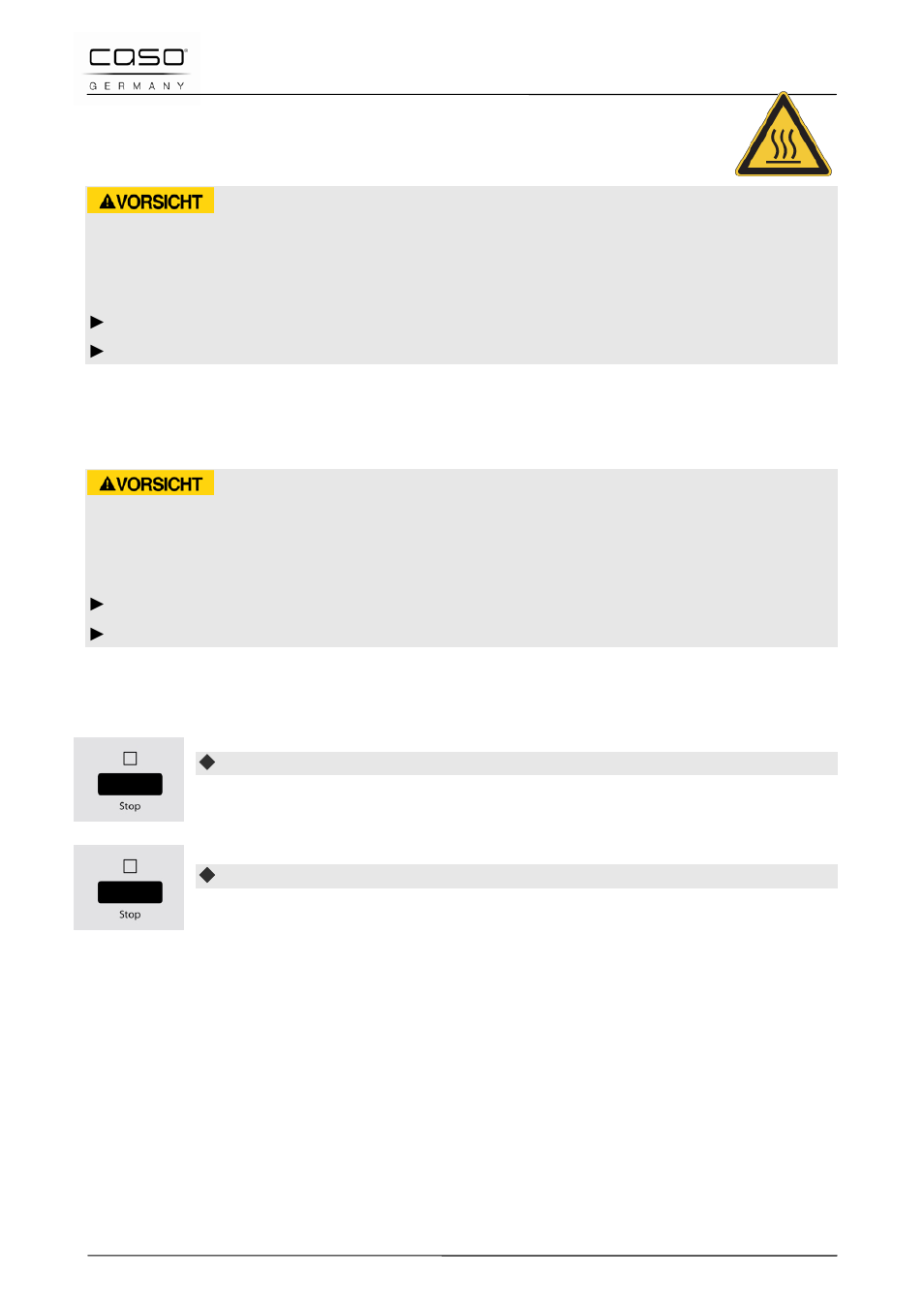 4 impostazioni di sicurezza, 1 segnalazione d'avviso sull’apparecchio, 2 chiusura porte | 3 sicura per bambini, 5 targhetta di omologazione, Attenzione | CASO Germany MG 25 menu User Manual | Page 101 / 165