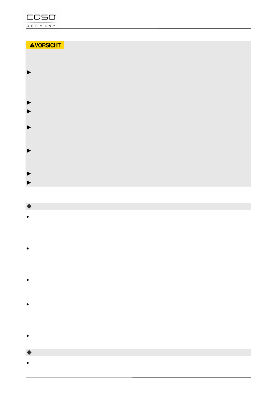 1 indicazioni di sicurezza, 2 la pulizia, Attenzione | CASO Germany MG 25 menu User Manual | Page 111 / 165