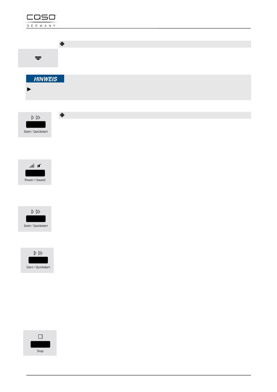 4 deur openen/sluiten, 5 sound aan-/uitzetten, 6 inschakelen naar programmakeuze | 7 snelstart, 8 uitschakelen | CASO Germany MG 25 menu User Manual | Page 156 / 165