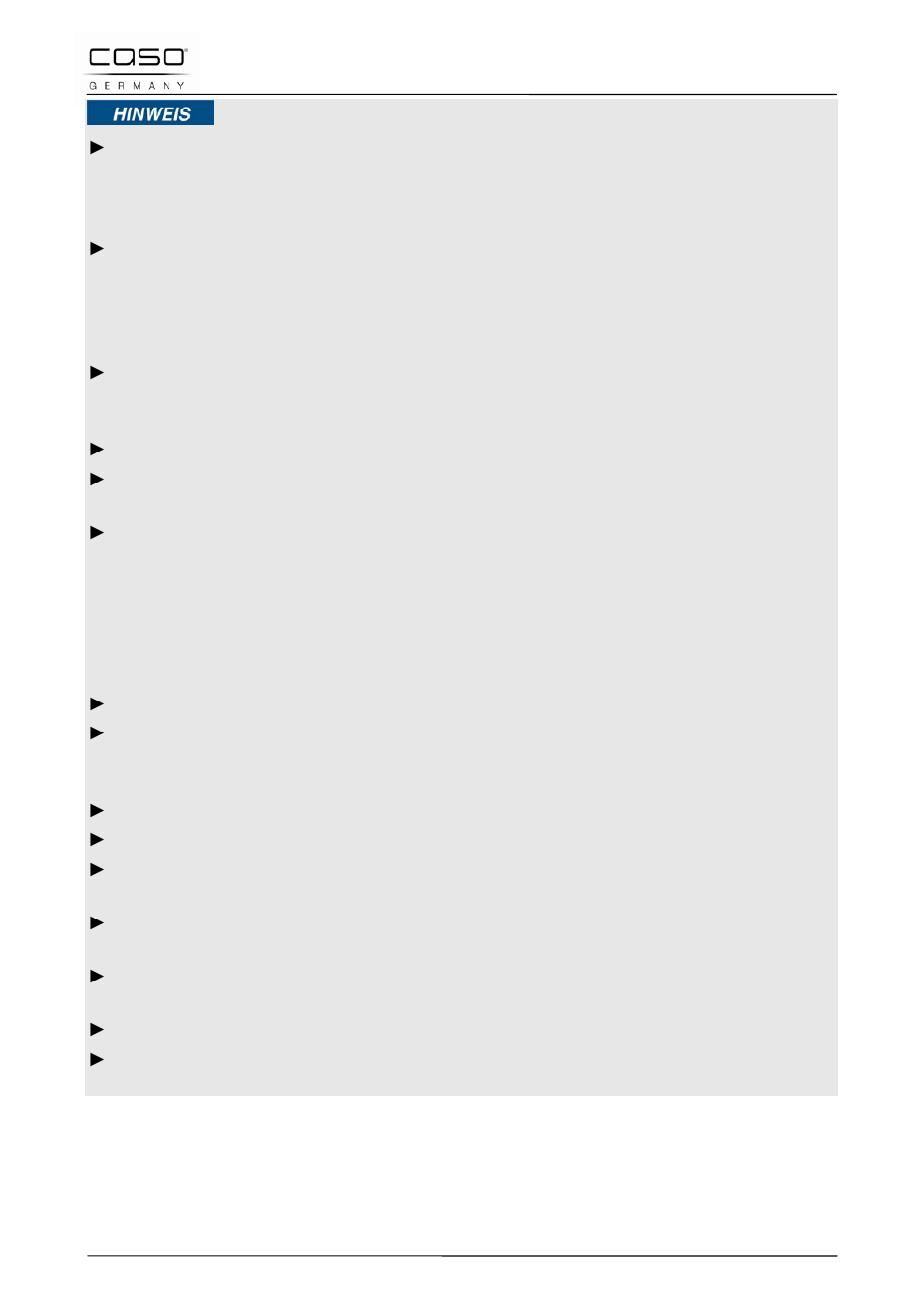 CASO Germany MG 25 menu User Manual | Page 16 / 165