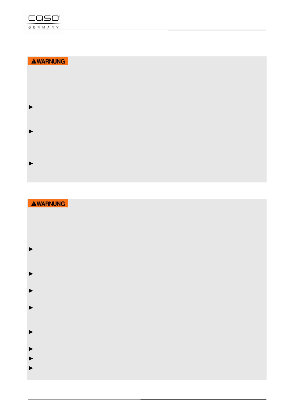 3 gefahrenquellen, 1 gefahr durch mikrowellen, 2 verbrennungsgefahr | CASO Germany MG 25 menu User Manual | Page 17 / 165