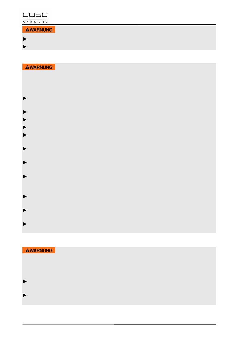 3 brandgefahr, 4 explosionsgefahr | CASO Germany MG 25 menu User Manual | Page 18 / 165