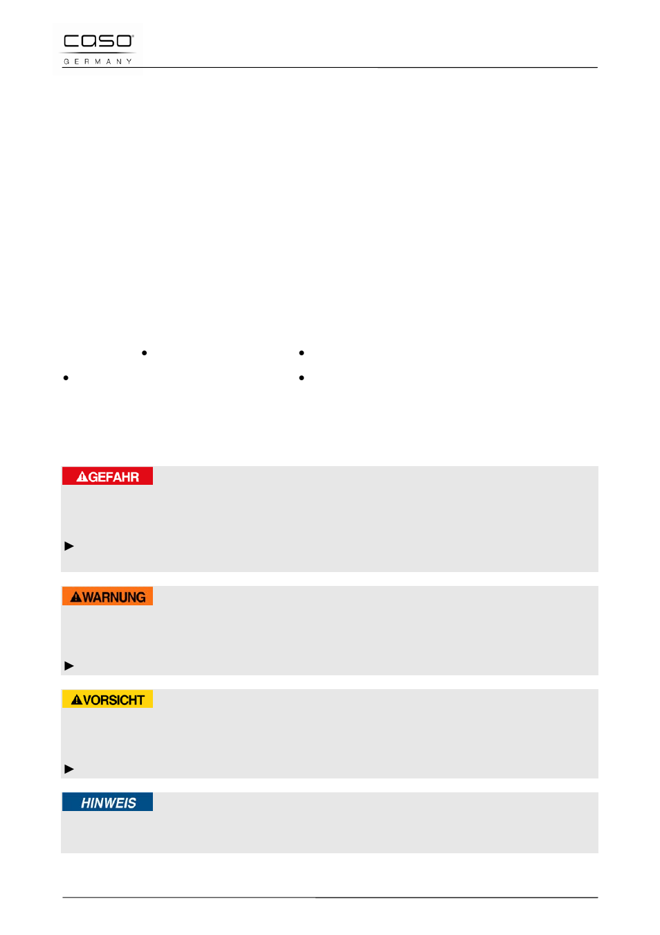 8 operating manual, 1 general, 2 information on this manual | 3 warning notices, Danger, Warning, Attention | CASO Germany MG 25 menu User Manual | Page 39 / 165