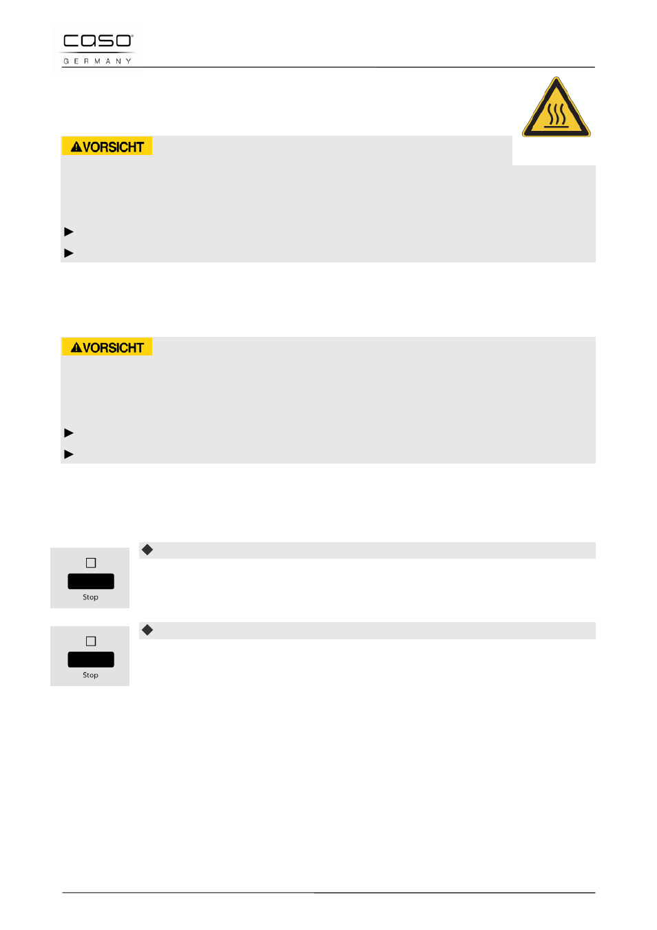 4 safety equipment, 1 warning notices on device, 2 door latch | 3 child-proof lock, 5 rating plate, Attention | CASO Germany MG 25 menu User Manual | Page 50 / 165