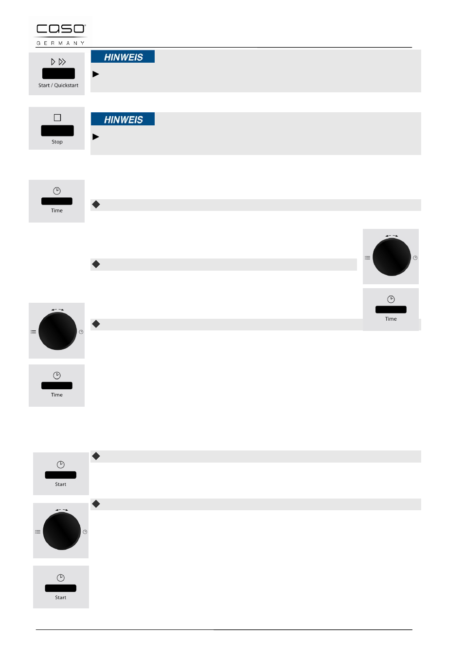 9 setting the clock, 10 automatic start / timer | CASO Germany MG 25 menu User Manual | Page 54 / 165