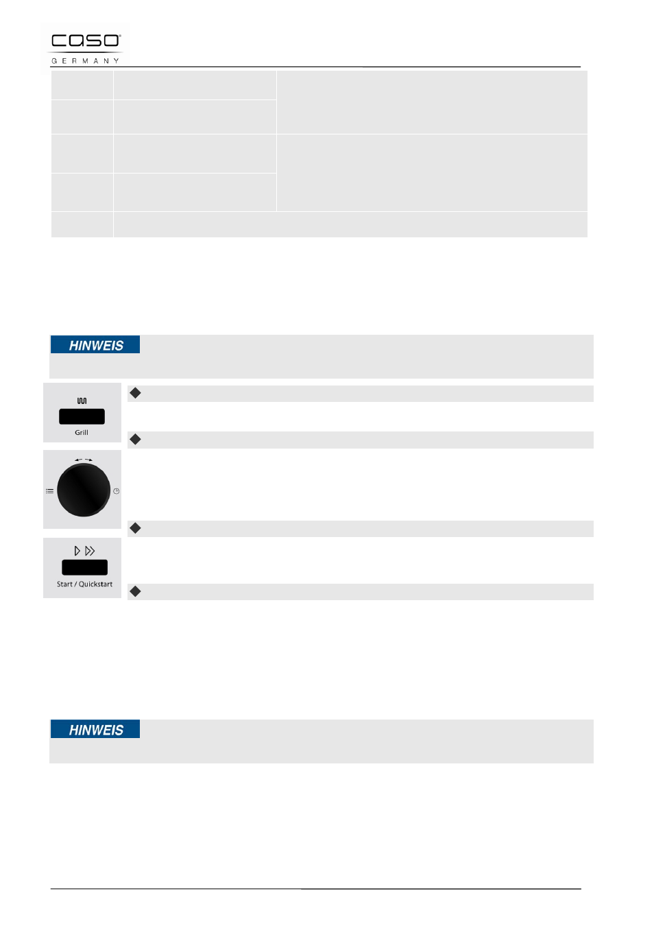 12 “grill” mode, 13 “microwave and grill” mode, 1 “combination 1 | CASO Germany MG 25 menu User Manual | Page 56 / 165