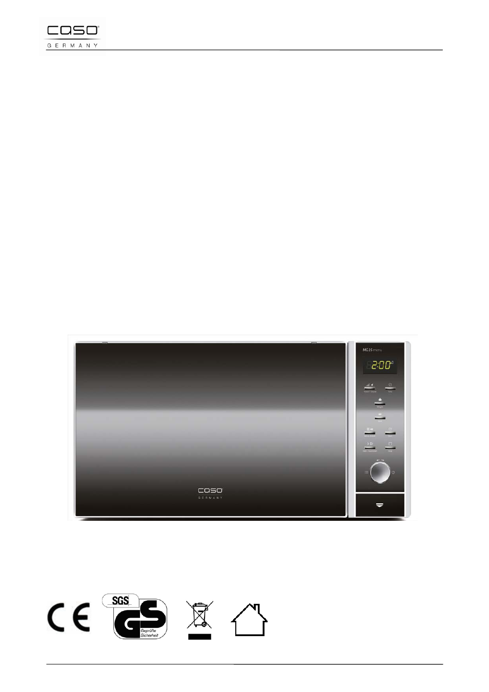 Mode d'emploi original, Micro-onde et grill mg25 menu | CASO Germany MG 25 menu User Manual | Page 63 / 165