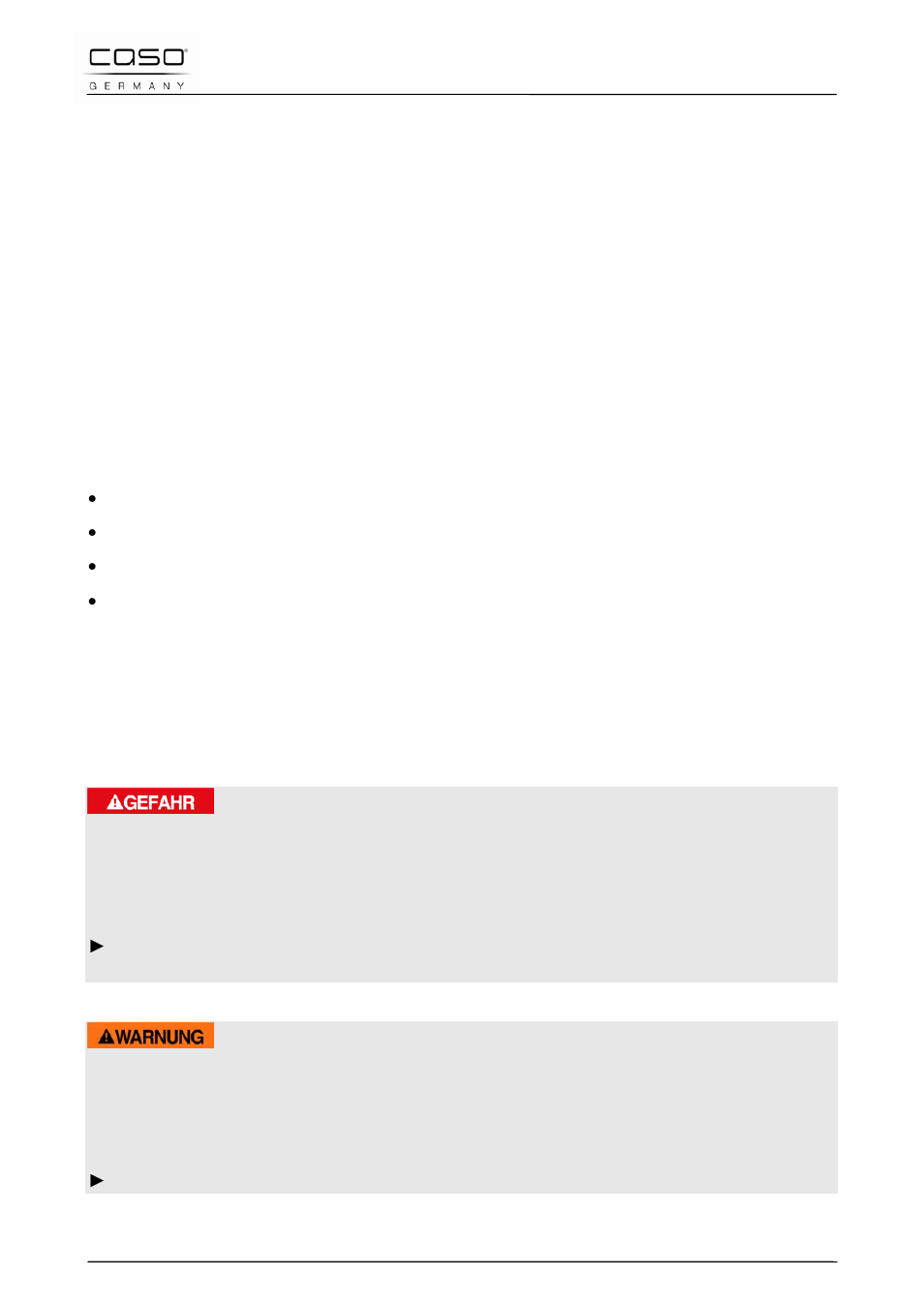 24 istruzioni d´uso, 1 in generale, 2 informazioni su queste istruzioni d’uso | 3 indicazioni d’avvertenza, Pericolo, Avviso | CASO Germany MG 25 menu User Manual | Page 89 / 165