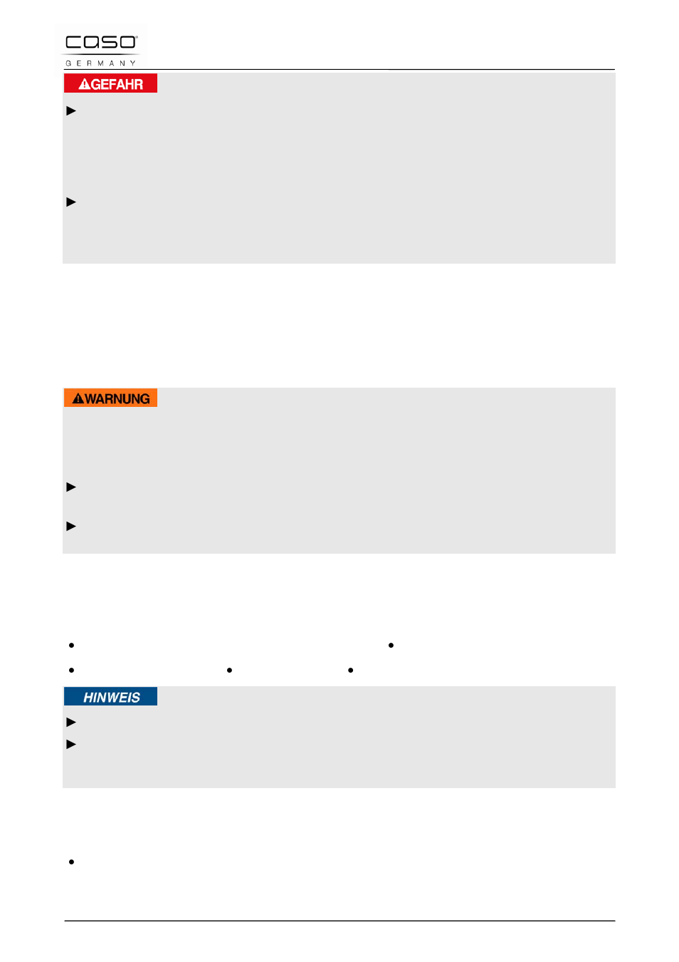 41 ingebruikname, 1 veiligheidsvoorschriften, 2 leveringsomvang en transportinspectie | 3 uitpakken, Gevaar, Waarschuwing | CASO Germany MG 20 menu User Manual | Page 144 / 161
