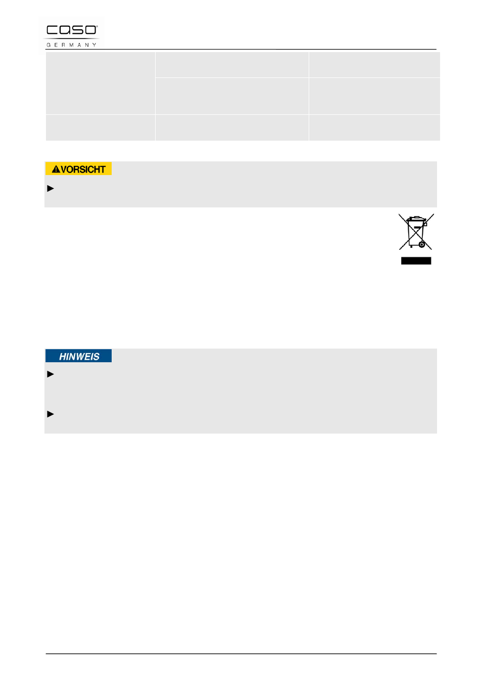 45 afvoer van het oude apparaat, Voorzichtig | CASO Germany M 20 electronic User Manual | Page 142 / 142