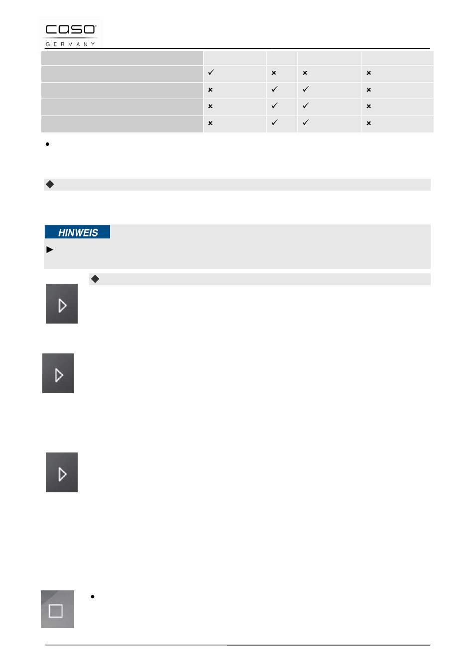 Apertura de la puerta, 4 inicio del programa seleccionado, 5 inicio rápido | 6 desactivación, Consejo | CASO Germany EMCG 34 PRO User Manual | Page 156 / 209