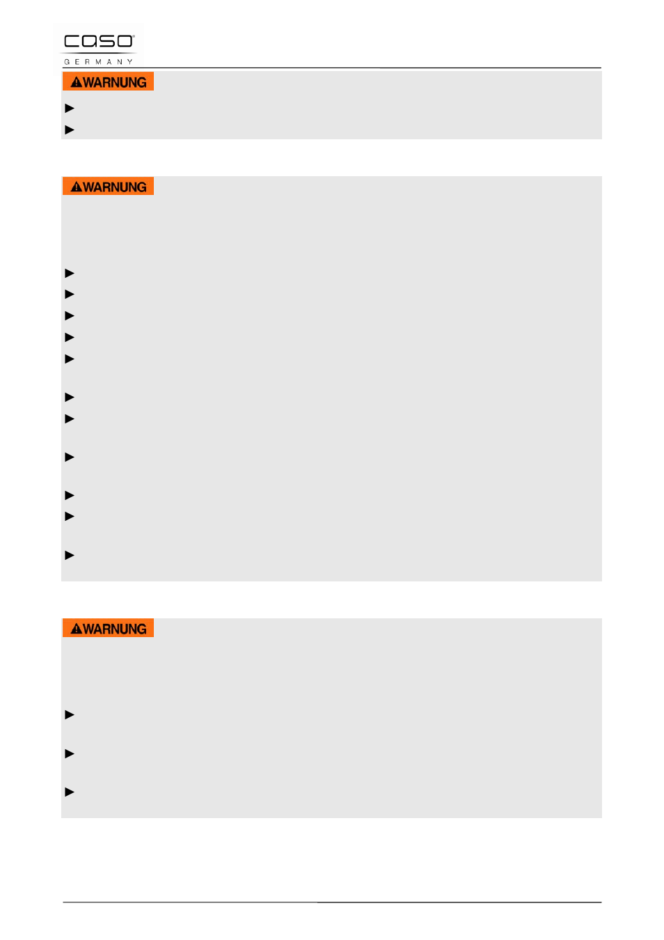 3 danger of fire, 4 danger of explosion, Warning | CASO Germany EMCG 34 PRO User Manual | Page 61 / 209