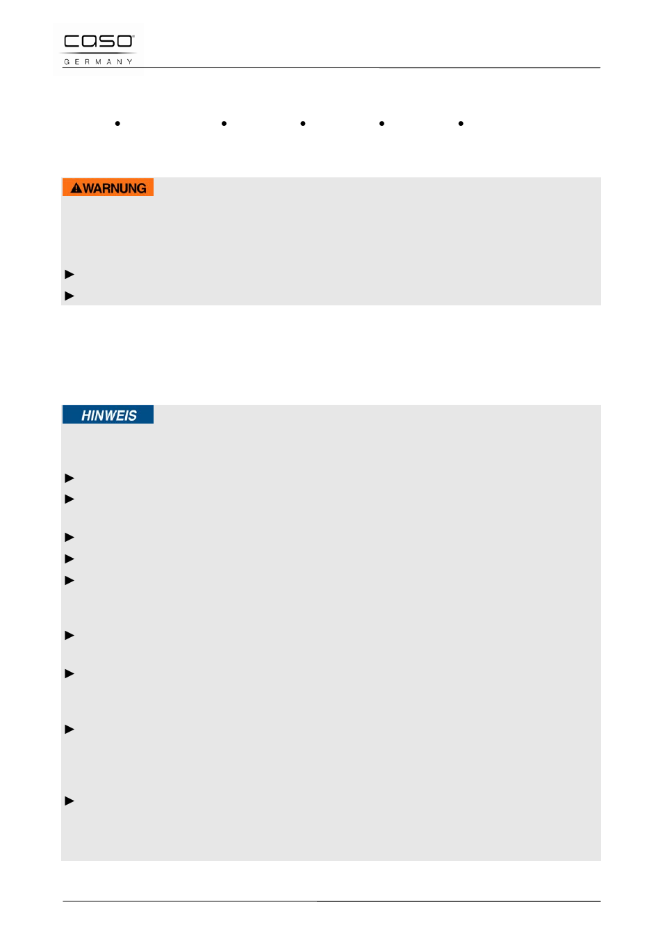 1 utilisation conforme, 2 consignes générales de sécurité, Avertissement | Remarque | CASO Germany EMCG 34 PRO User Manual | Page 86 / 209