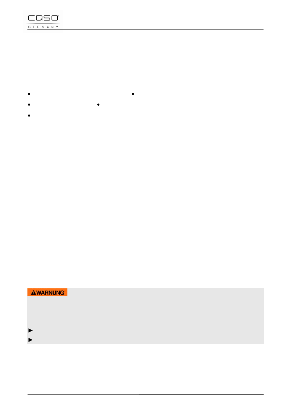 4 limitation of liability, 5 copyright protection, 10 safety | 1 intended use, Warning | CASO Germany WineDuett Touch 21 User Manual | Page 23 / 84