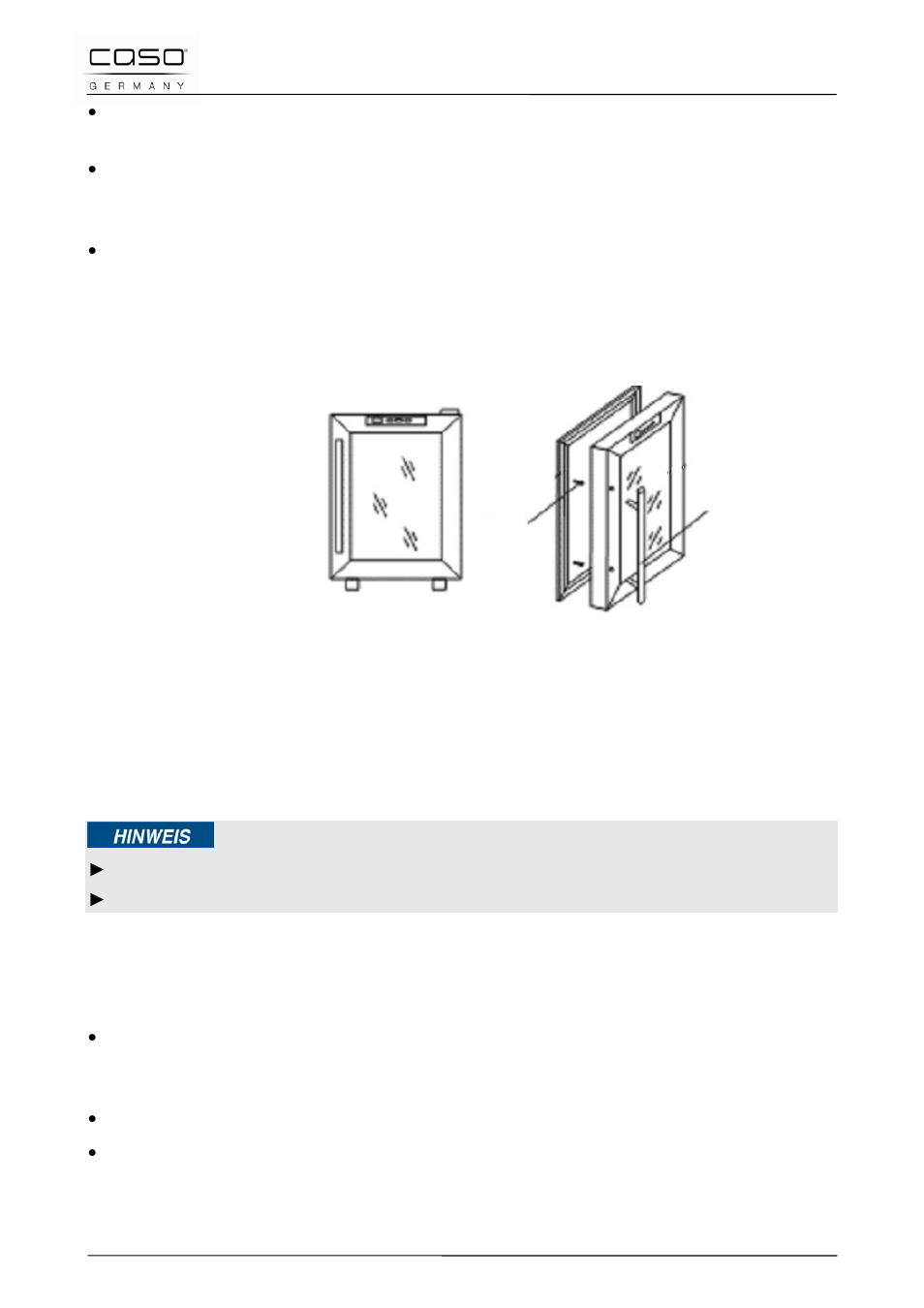 2 fijación de las agarraderas, 3 les estantes de metallo, 4 sacar los estantes de metallo | 6 conexión eléctrica, Nota | CASO Germany WineDuett Touch 21 User Manual | Page 66 / 84