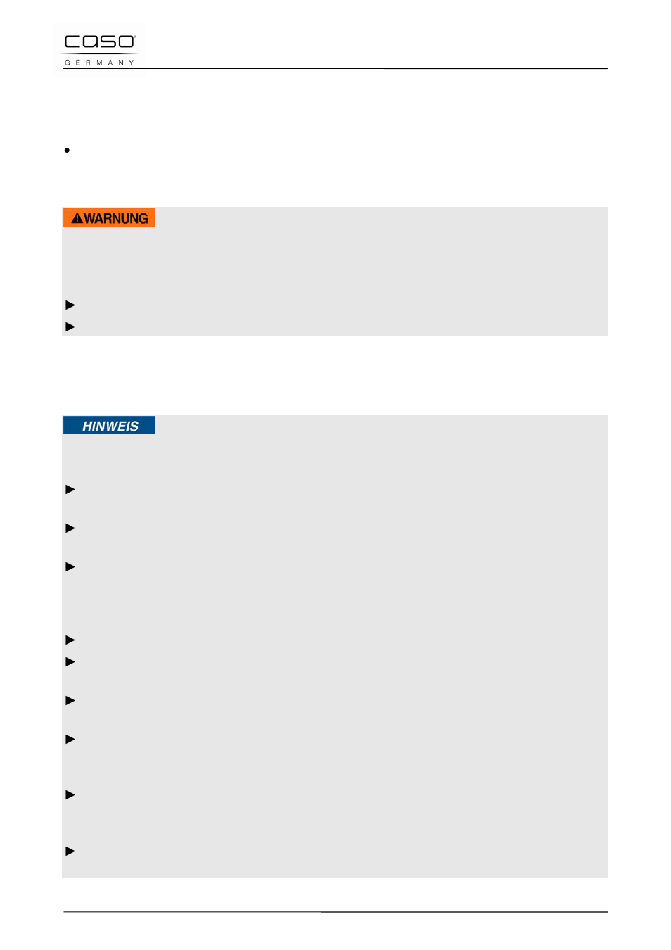 1 bestimmungsgemäße verwendung, 2 allgemeine sicherheitshinweise | CASO Germany WineCase 8 User Manual | Page 11 / 78