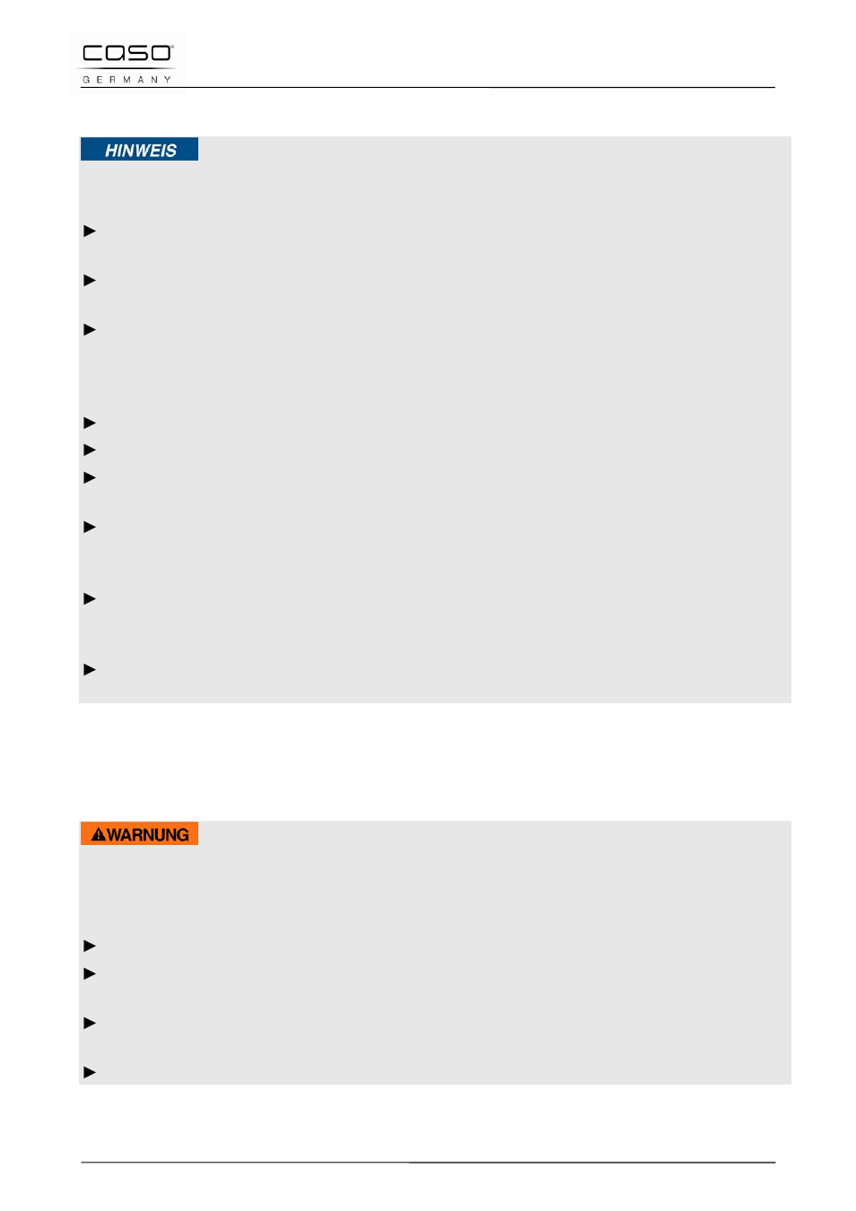 2 general safety information, 3 sources of danger, 1 danger of burns or of explosion | Warning | CASO Germany WineCase 8 User Manual | Page 23 / 78