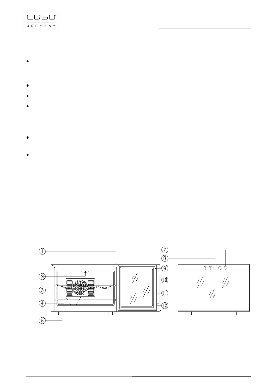 6 conexión eléctrica, 35 estructura y funciones, 1 descripción general | CASO Germany WineCase 8 User Manual | Page 62 / 78