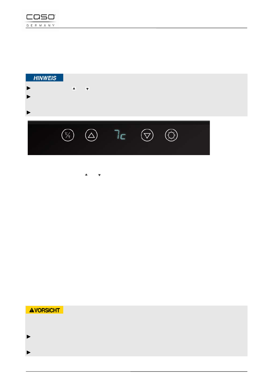 36 operación y funcionamiento, 1 mandos e indicadores, 2 placa de especificaciones | 37 limpieza y conservación, 1 instrucciones de seguridad, Nota, Precaución | CASO Germany WineCase 8 User Manual | Page 63 / 78