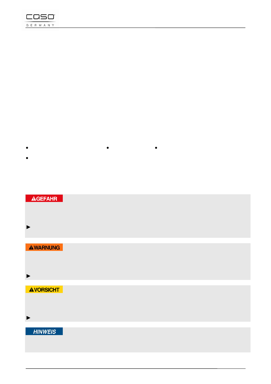 9 operating manual, 1 general, 2 information on this manual | 3 warning notices, Danger, Warning, Attention | CASO Germany WineCase 6 User Manual | Page 21 / 79