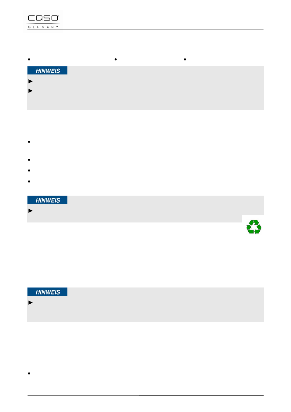 2 leveringsomvang en transportinspectie, 3 uitpakken, 4 verwijderen van de verpakking | 5 plaatsen, 1 eisen aan de plek van plaatsing | CASO Germany WineCase 6 User Manual | Page 73 / 79