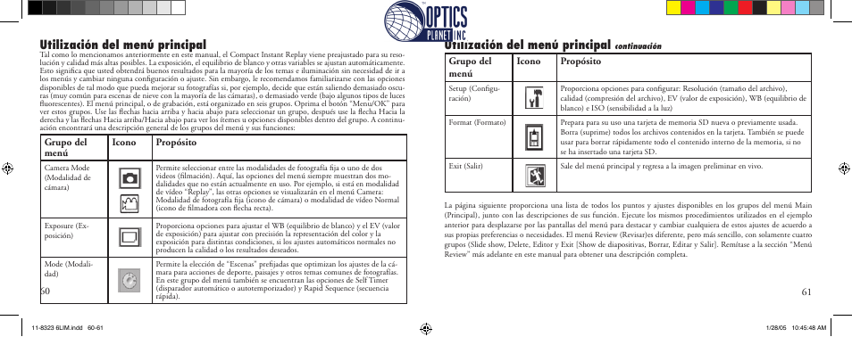 Utilización del menú principal | Bushnell Instant Replay 11-8323 User Manual | Page 31 / 73