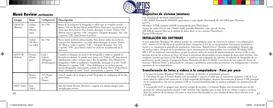 Menú review | Bushnell Instant Replay 11-8323 User Manual | Page 34 / 73