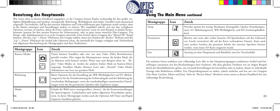 Benutzung des hauptmenüs, Using the main menu | Bushnell Instant Replay 11-8323 User Manual | Page 43 / 73
