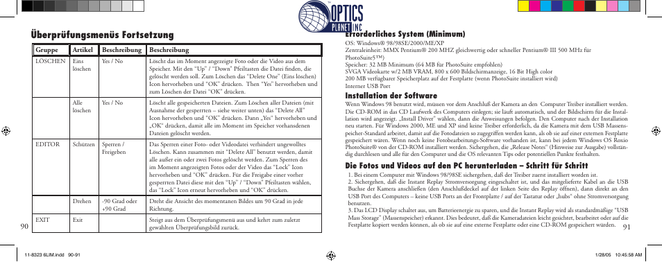 Überprüfungsmenüs fortsetzung | Bushnell Instant Replay 11-8323 User Manual | Page 46 / 73