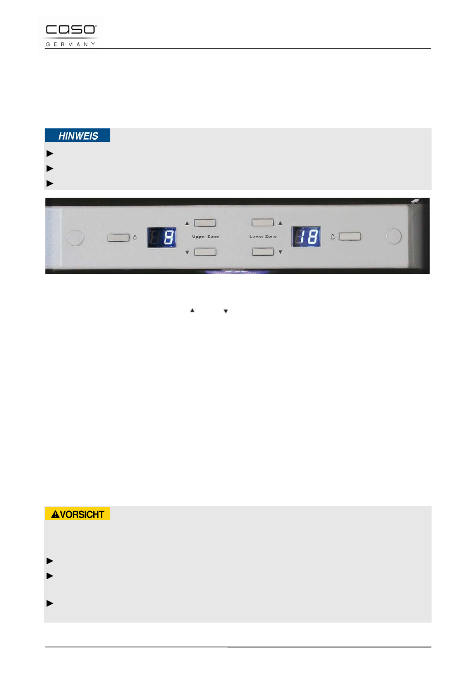 5 bedienung und betrieb, 1 bedienelemente und anzeige, 2 typenschild | 6 reinigung und pflege, 1 sicherheitshinweise | CASO Germany WineDuett 12 User Manual | Page 17 / 83