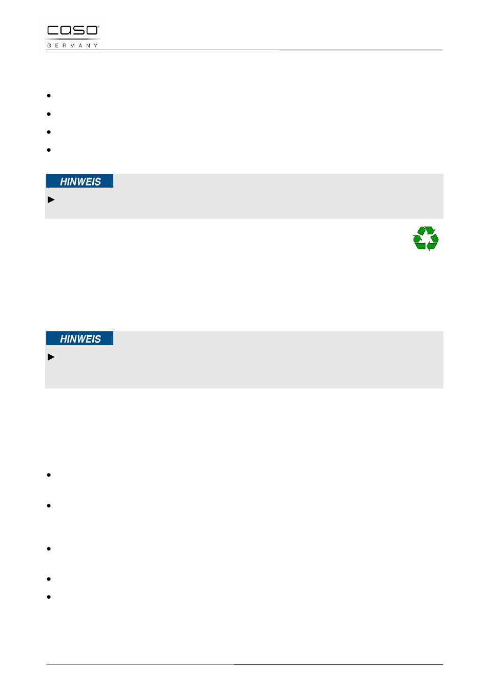 3 unpacking, 4 disposal of the packaging, 5 setup | 1 setup location requirements | CASO Germany WineDuett 12 User Manual | Page 26 / 83